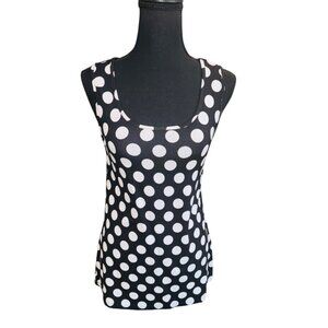 NWOT Black & White Polka Dot Kawaii Barbiecore Tricotto Sleeveless Tank Top XS